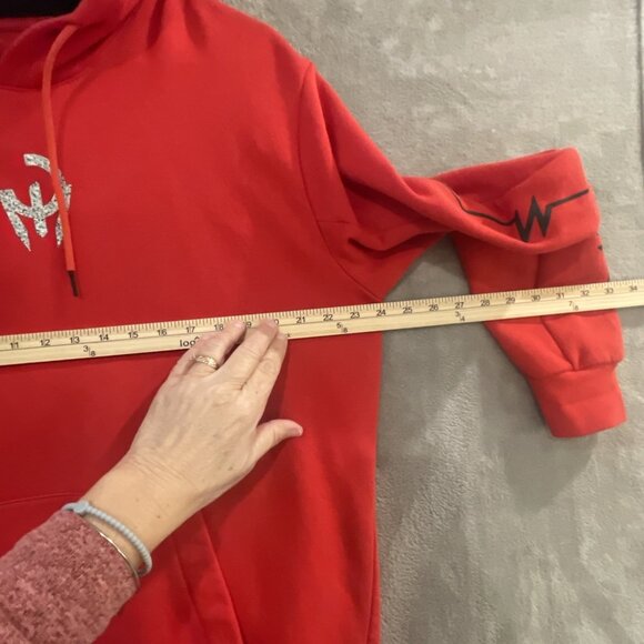 Adidas Patrick Mahomes Hoodie Mens Lg Red Sweatshirt Spell Out + Emblem‎ HT5344 - Picture 14 of 16